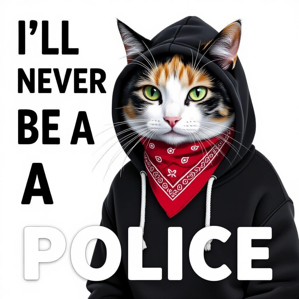 Calico Cat in Hoodie with Bandana