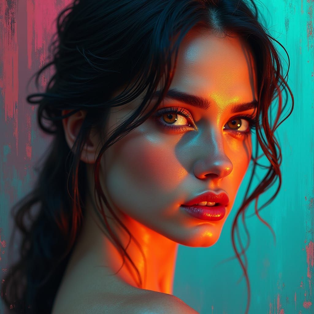 Ethereal Woman's Portrait in Dreamlike Lighting