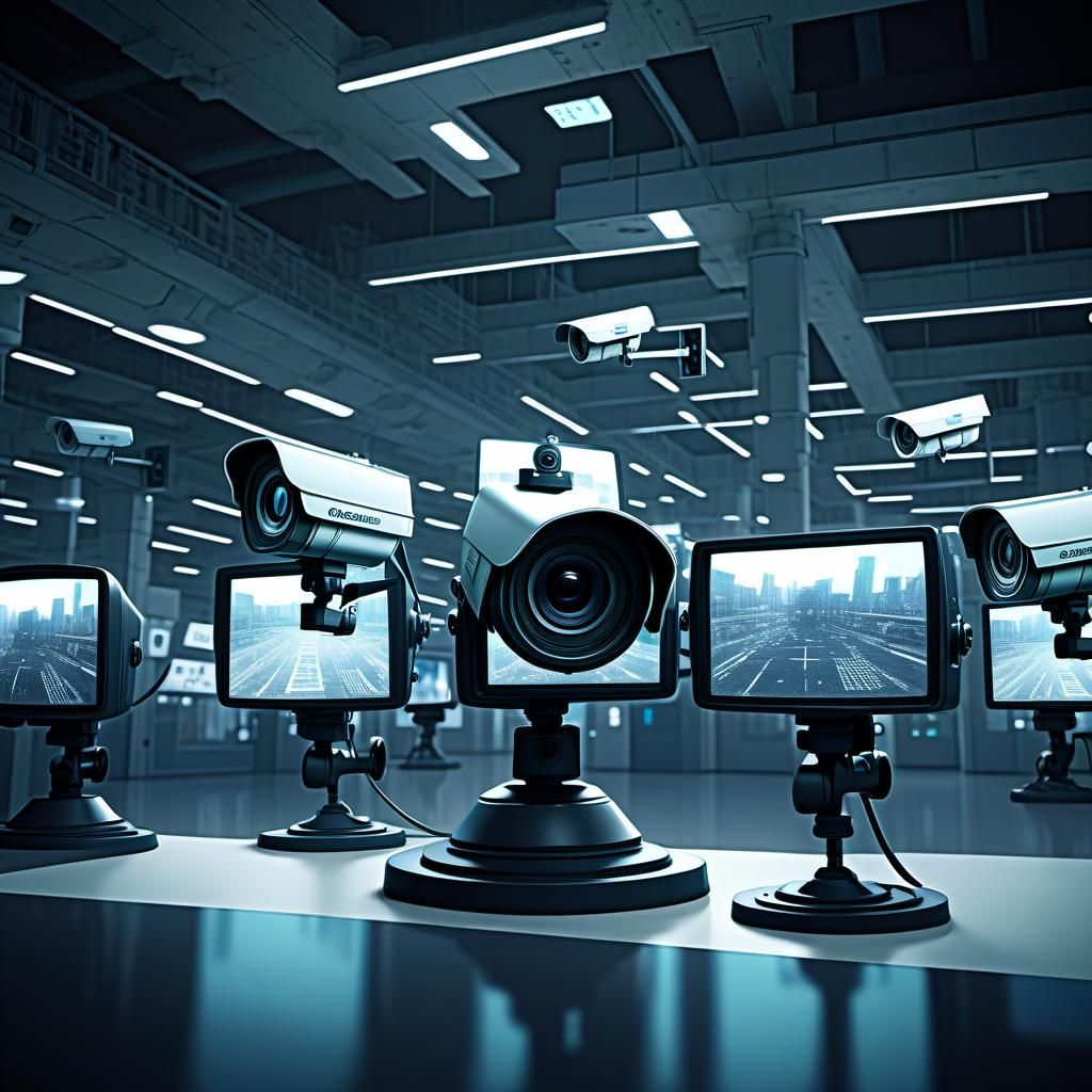 Dystopian CCTV Camera Concept Art in 8k