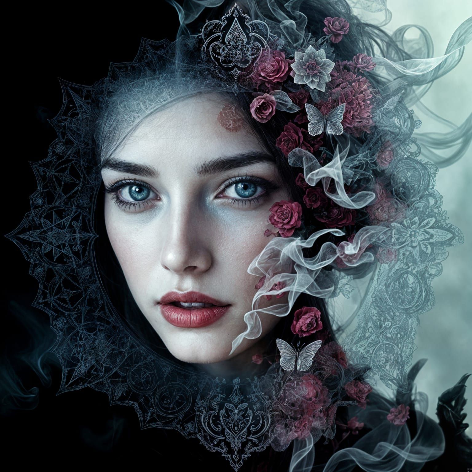 Dark Fantasy Portrait of an Ethereal Young Woman