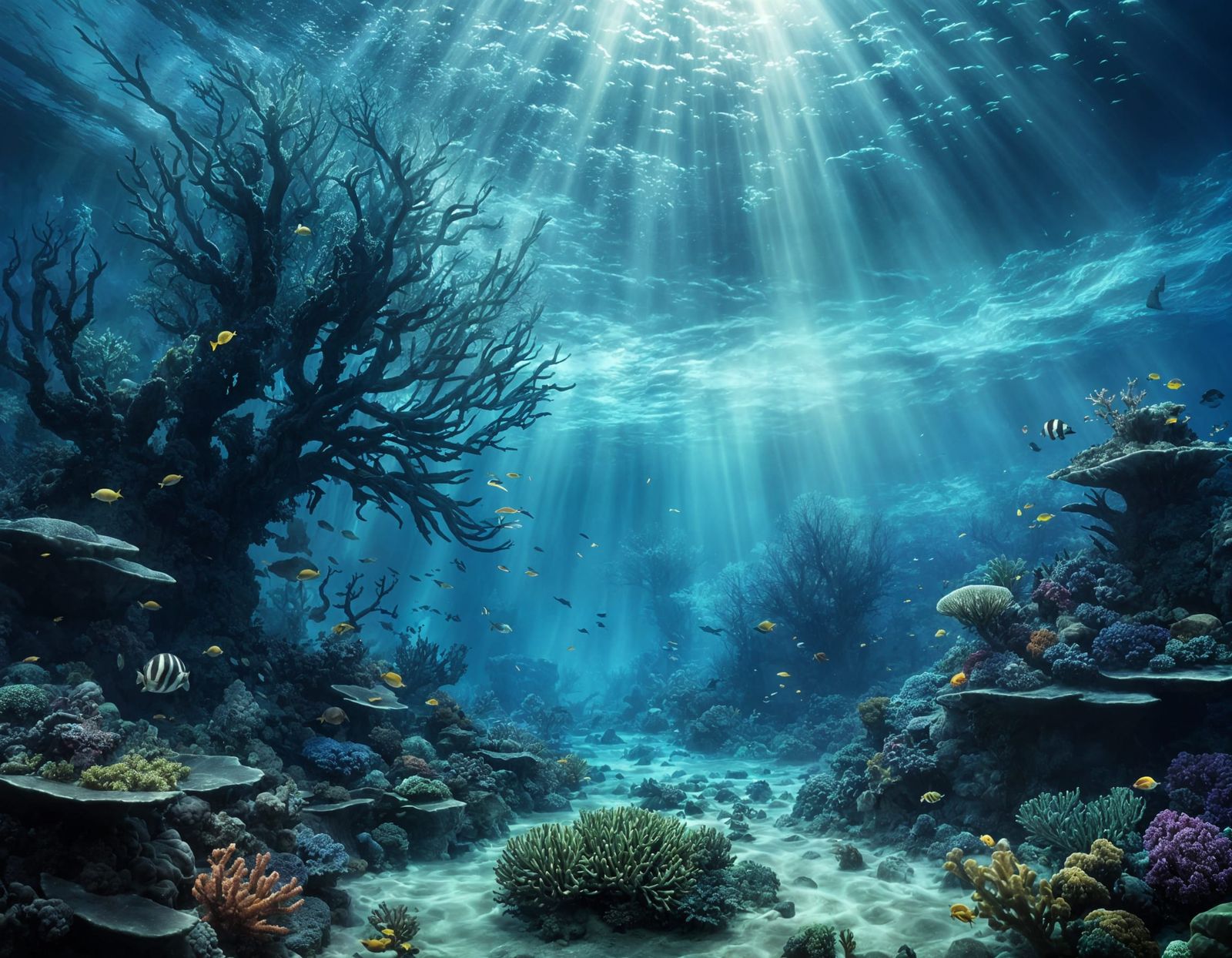 Underwater Typhoon Illuminates Coral Reef