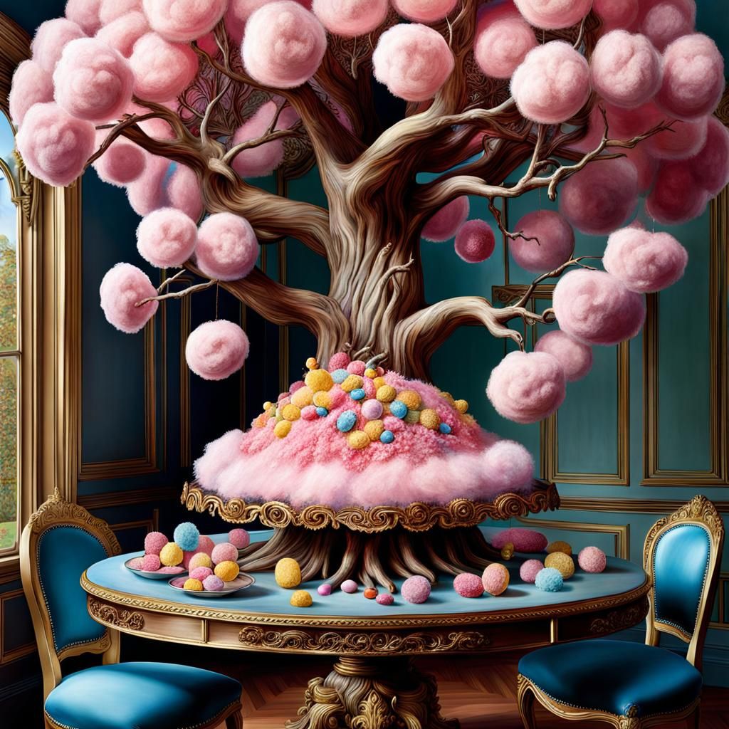 Candy Floss Nest in Ornate Sugar Tree