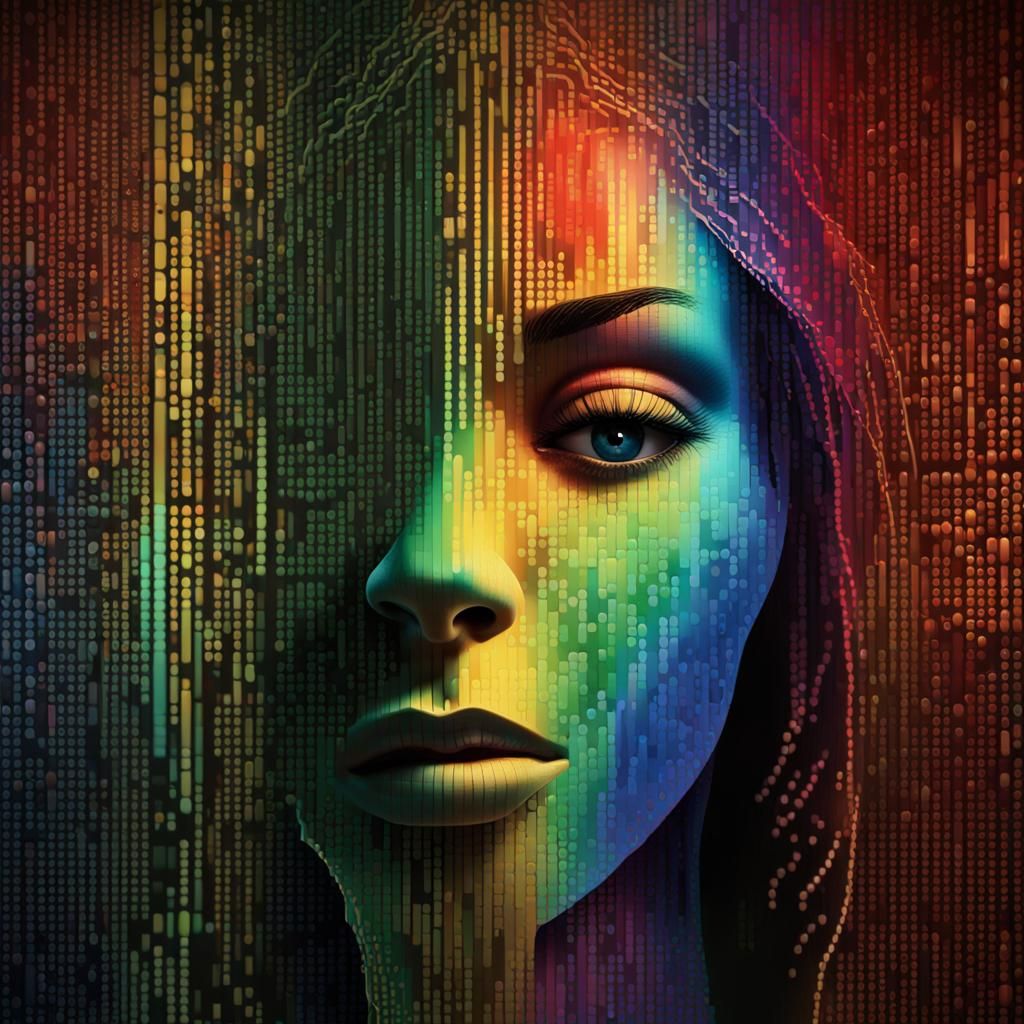 Binary Silhouette: A Digital Fusion of Art and Code