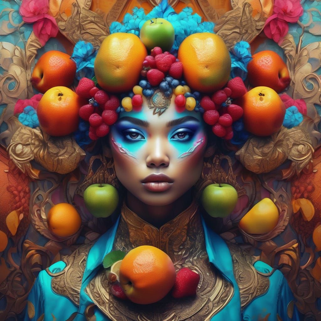 Vibrant Pop Surrealist Fruit Portraits