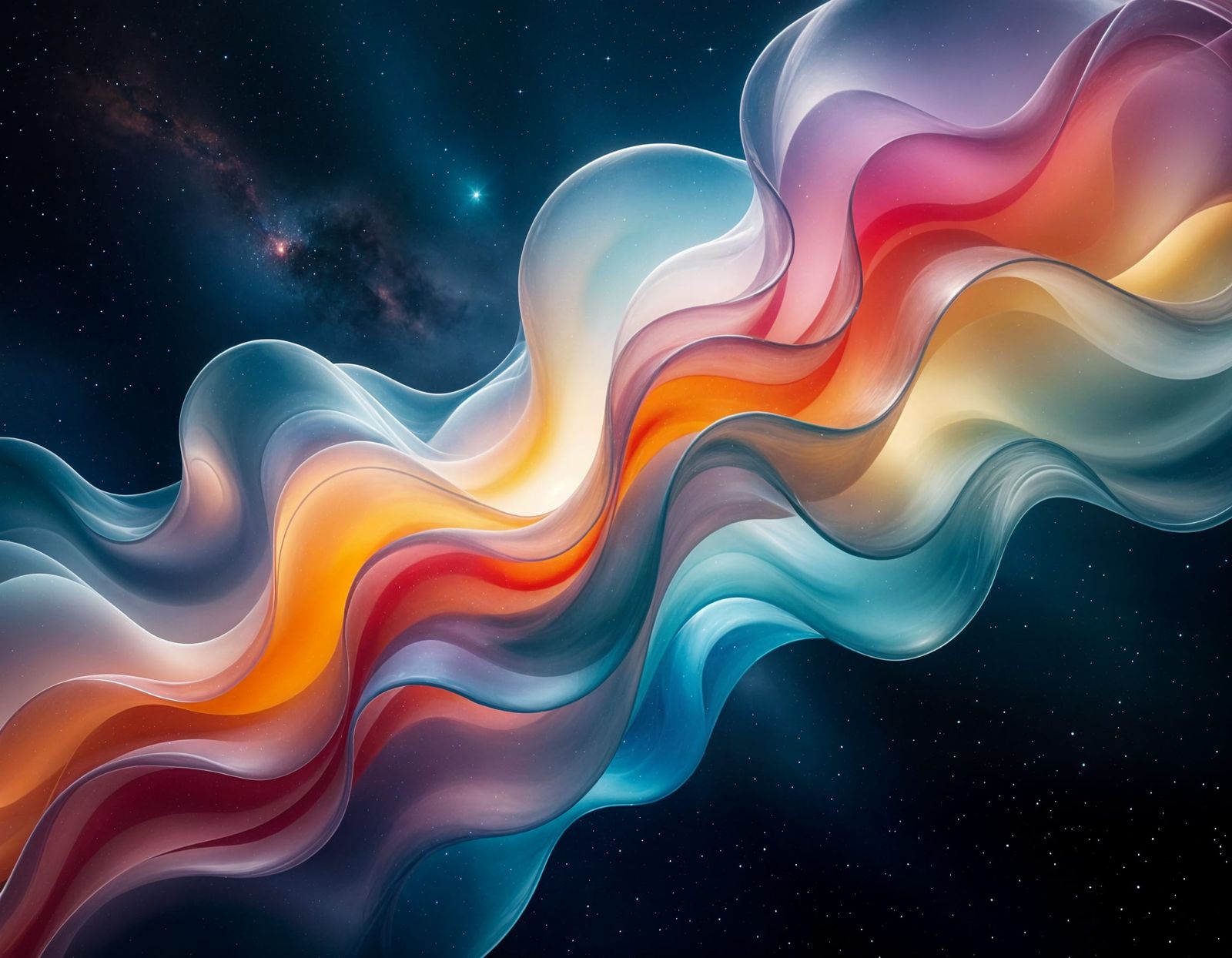 Cosmic Nebula of Blown Glass Art