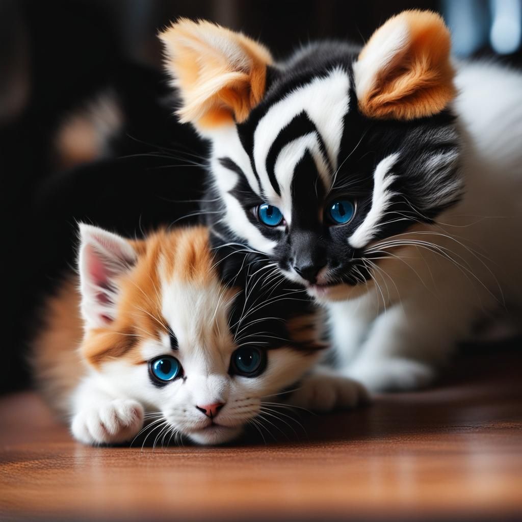 Cute Kitten-Panda Hybrid: A Fluffy Creation