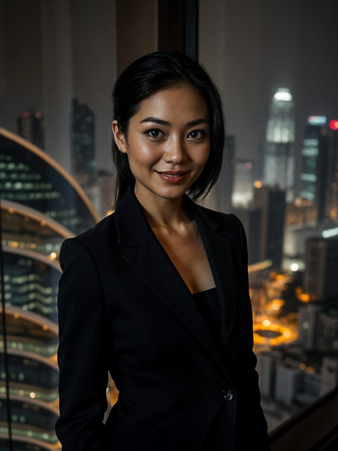 Corporate Noir Portrait of Singaporean Businesswoman