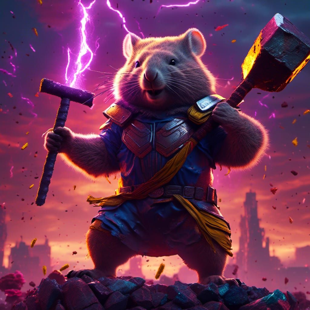 Wombat as Thor, God of Thunder