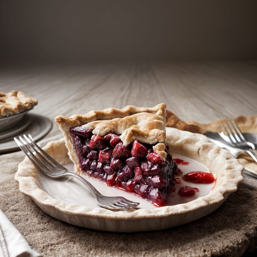 Hyperdetailed Macrophotography of Delicious Slice of Pie