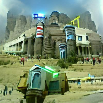 Sci-Fi Egyptian Temple of the Future