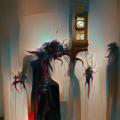 Sinister Time: A Dark Fantasy Illustration