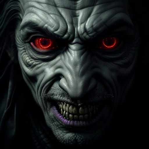 Intense Portrait of Evil King in Dramatic Lighting