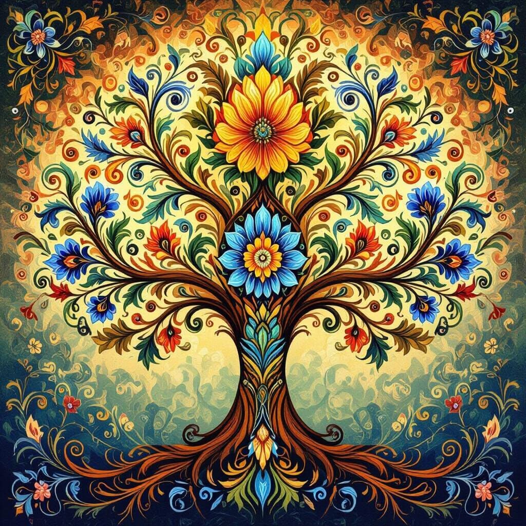 Ukrainian Tree of Life Digital Painting