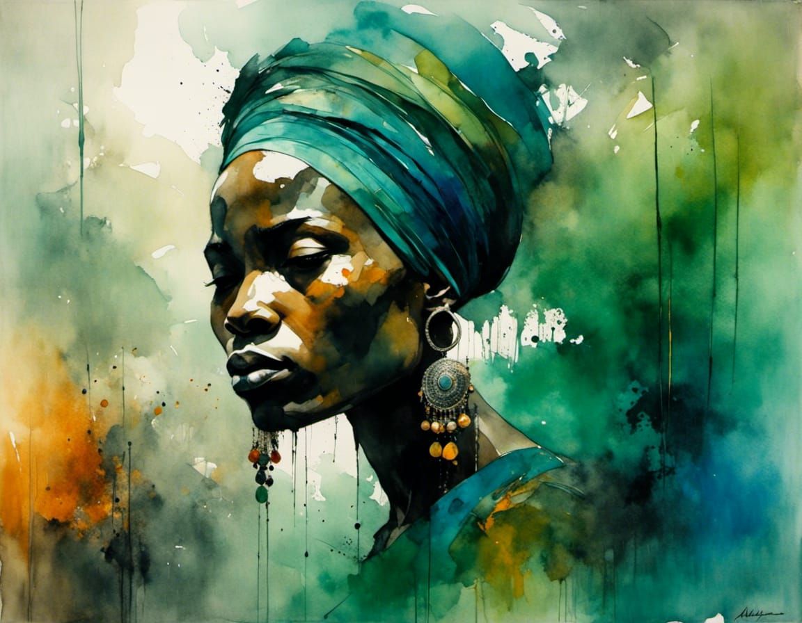 African Sapeur in Contrasted Bright Colors