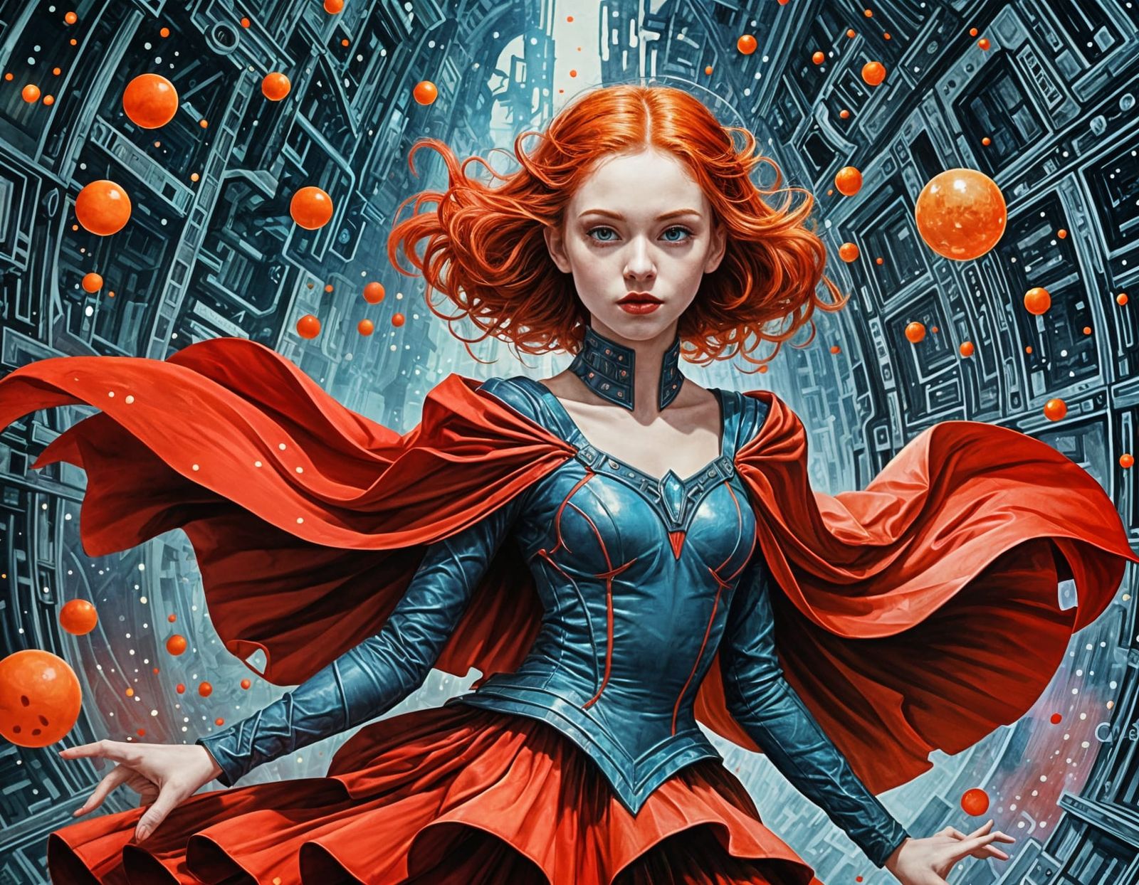 Ethereal Vampire Ballerina in Bloody Red Tutu