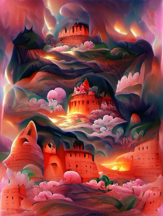 Dark Medieval Fantasy Bowser's Castle Illustration