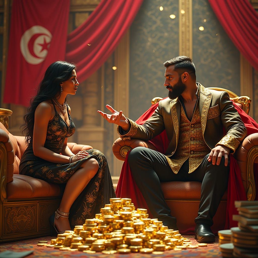 Luxurious Heir Apparent in Opulent Fantasy Palace