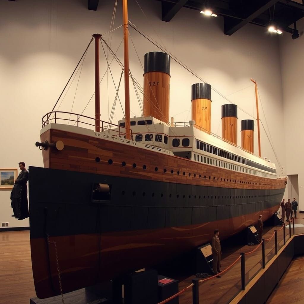 Titanic Wooden Statue Replica in History Museum