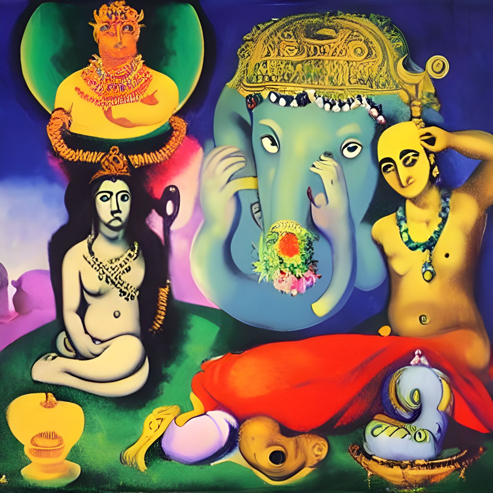 Ganesh in Surrealist Garden of Good and Evil