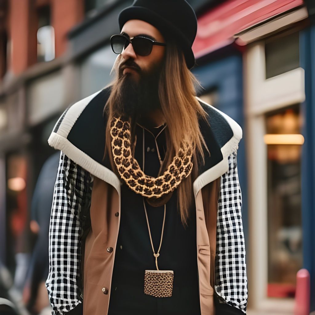 Nonchalant Hipster in Extravagant Outfit