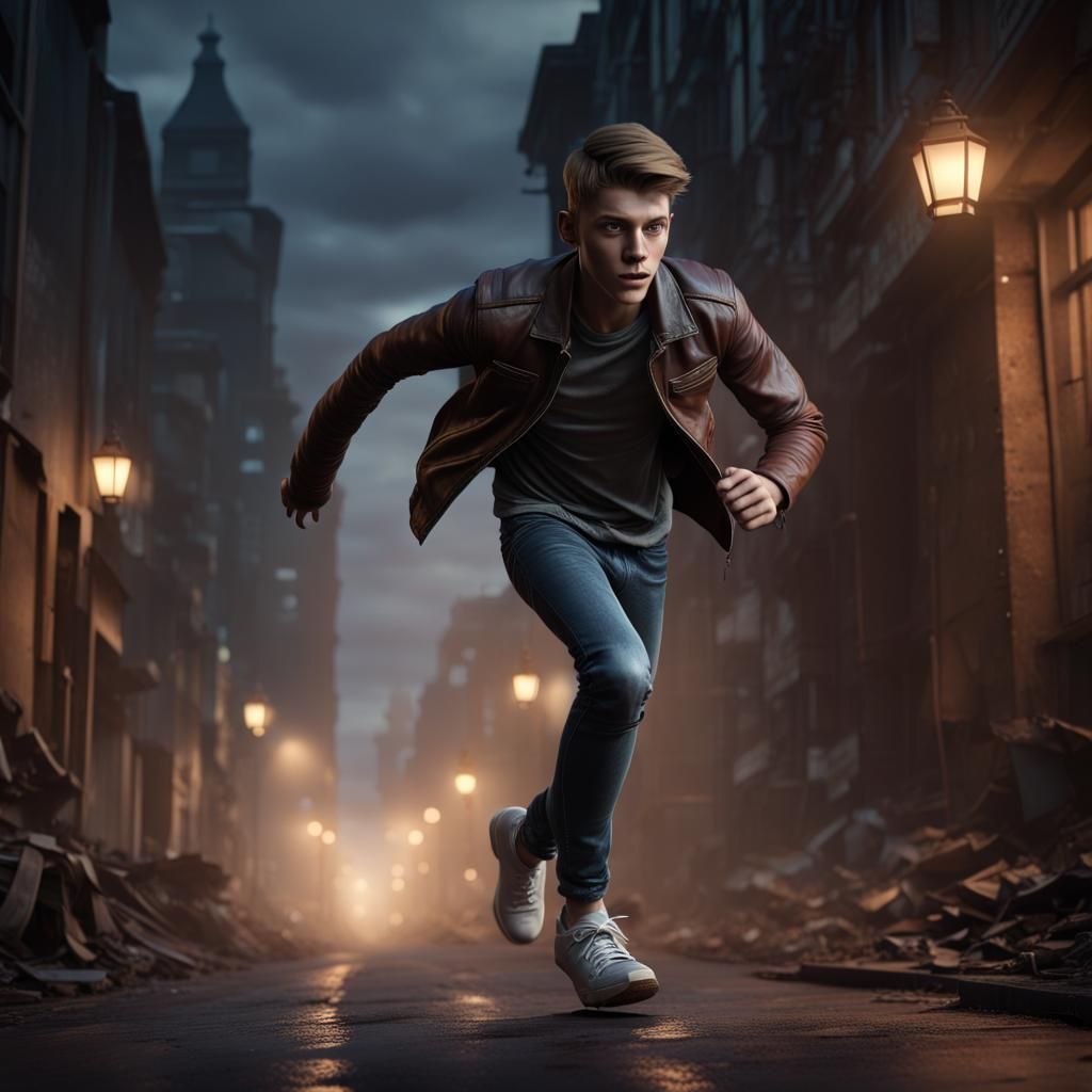 Teenage Runner in the Dark: Fantasy Concept Art