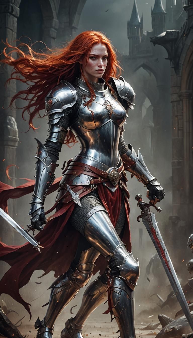 Medieval Knight Battles Alien Monster in Concept Art