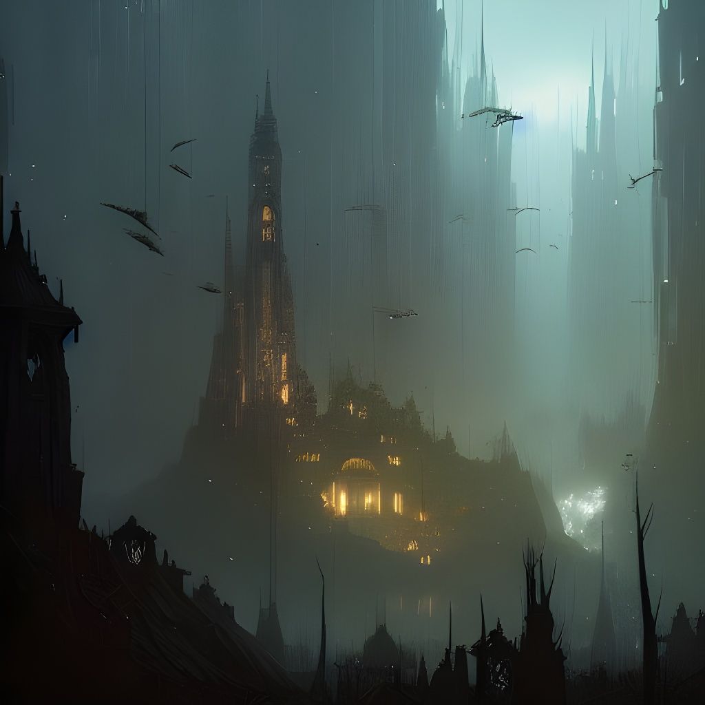 Epic Dark Fantasy Villain Stage Illustration