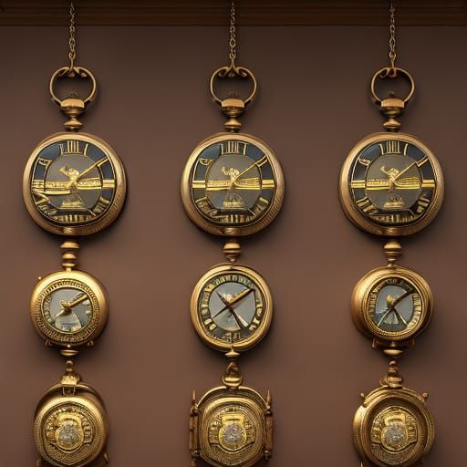 Gold Filigree Pocket Watches in Detailed Matte Painting