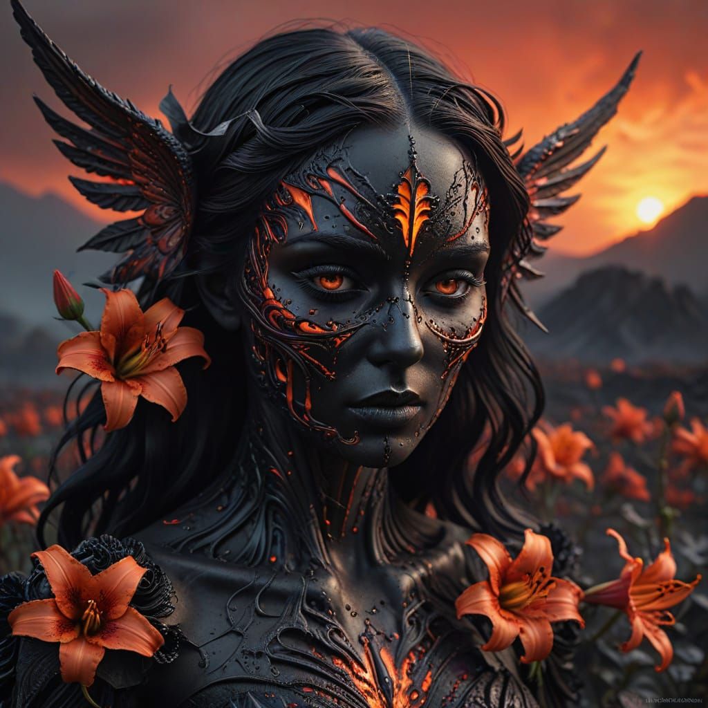 Volcanic Angel in Black