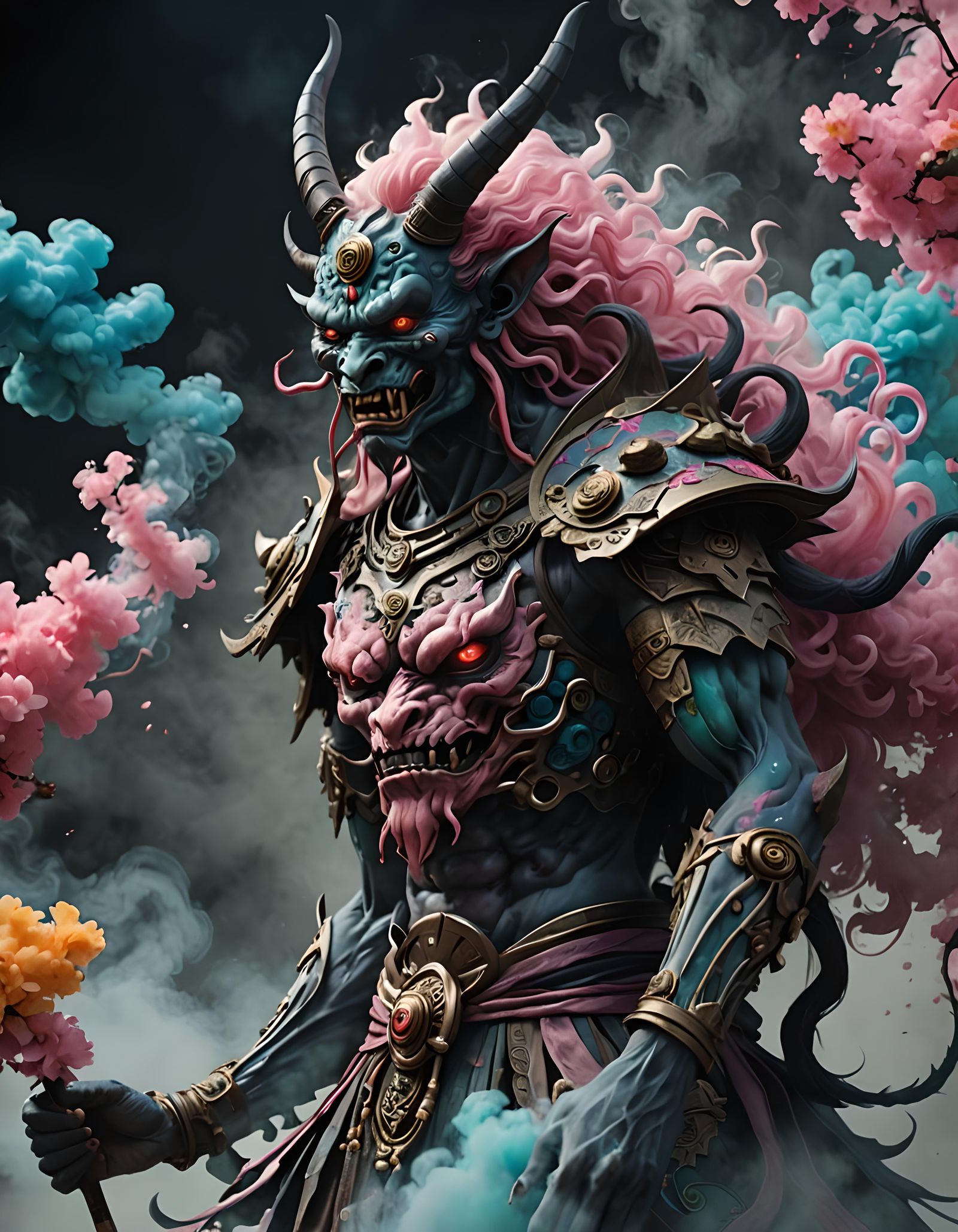 Enenra: Surreal Japanese Smoke Demon Concept Art