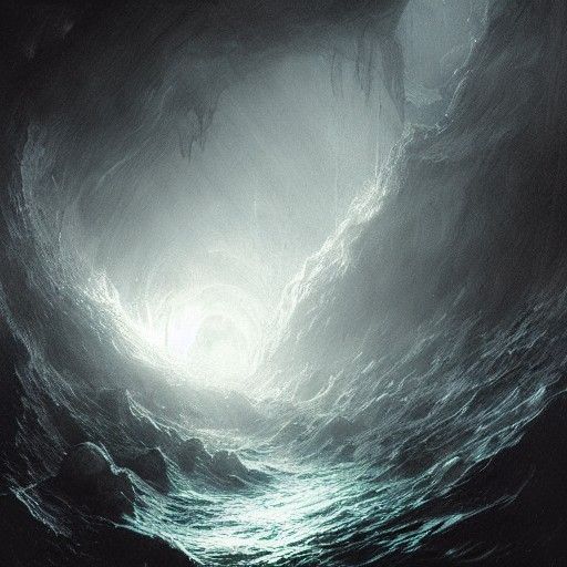 Mariana Trench in Haunting Engraving Style