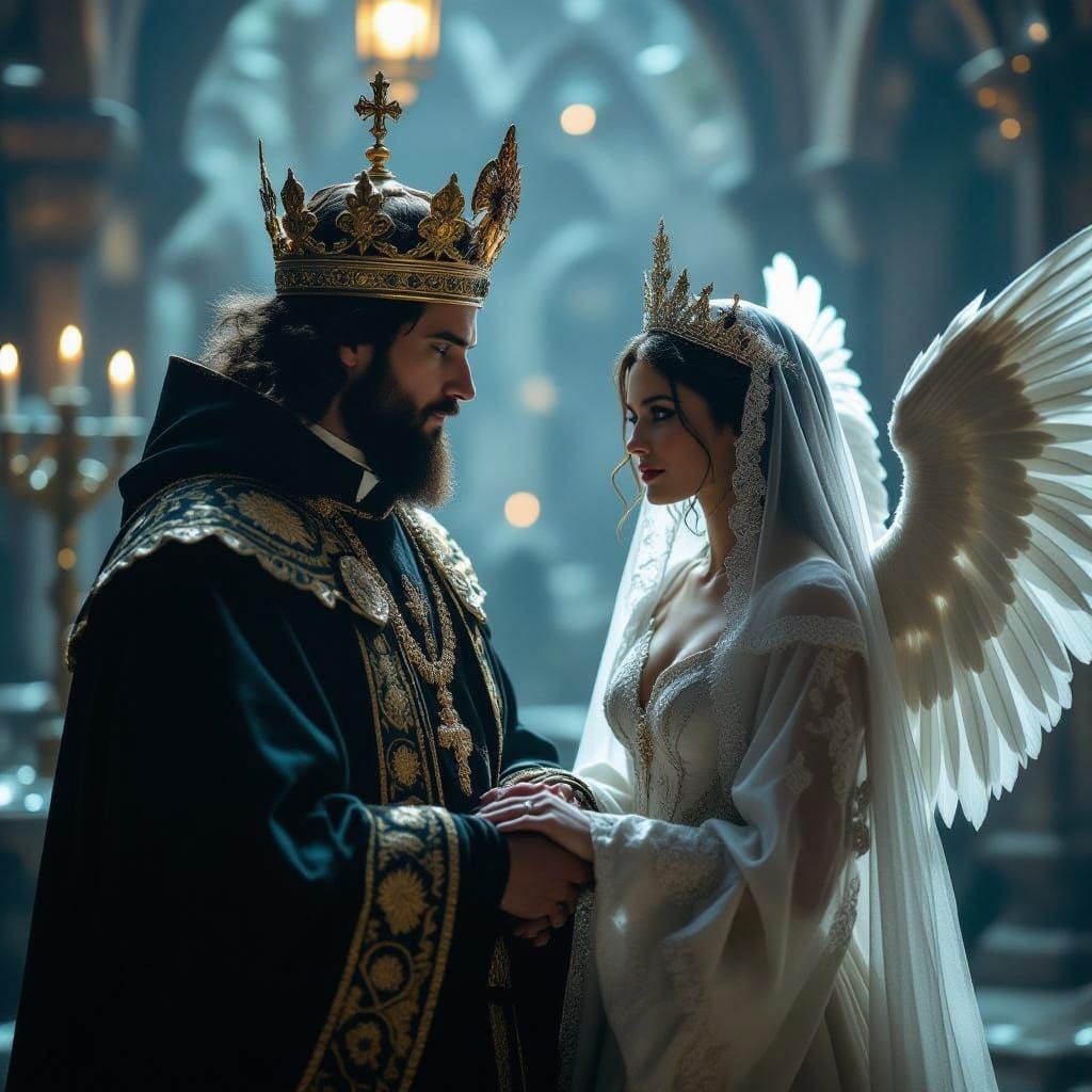 Ethereal Clergyman Encounters Celestial Guardian