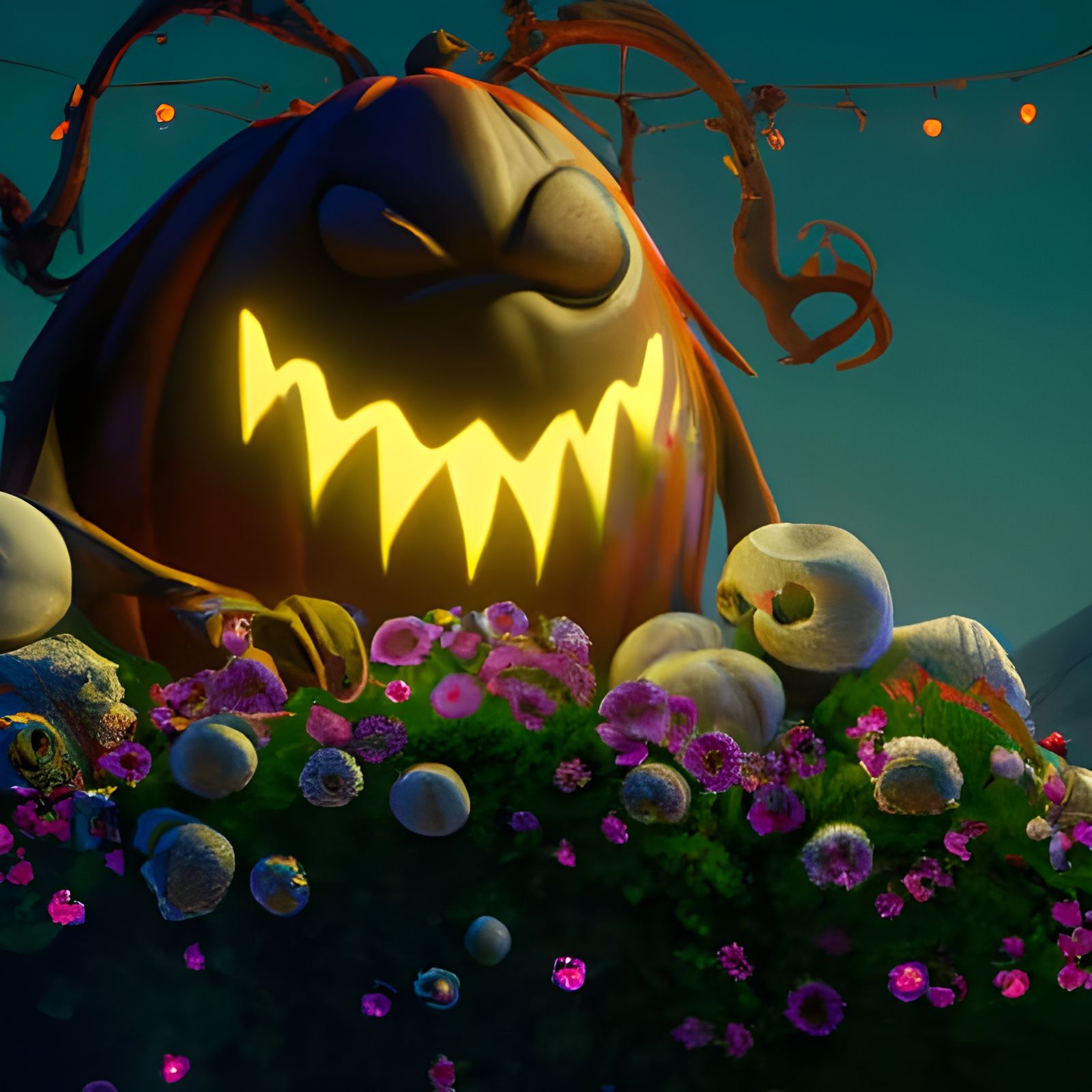 The Pumpkin King: Dark Fantasy Concept Art