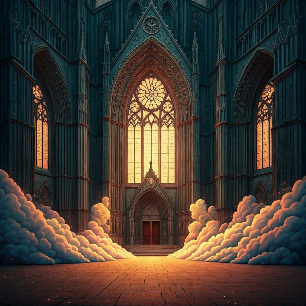 Heavenly Halloween Gothic Cathedral in Baroque Style