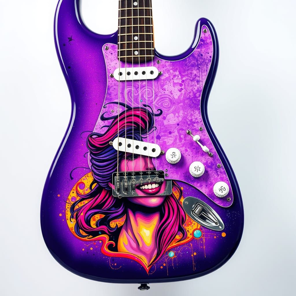 Psychedelic Purple Haze Guitar Art