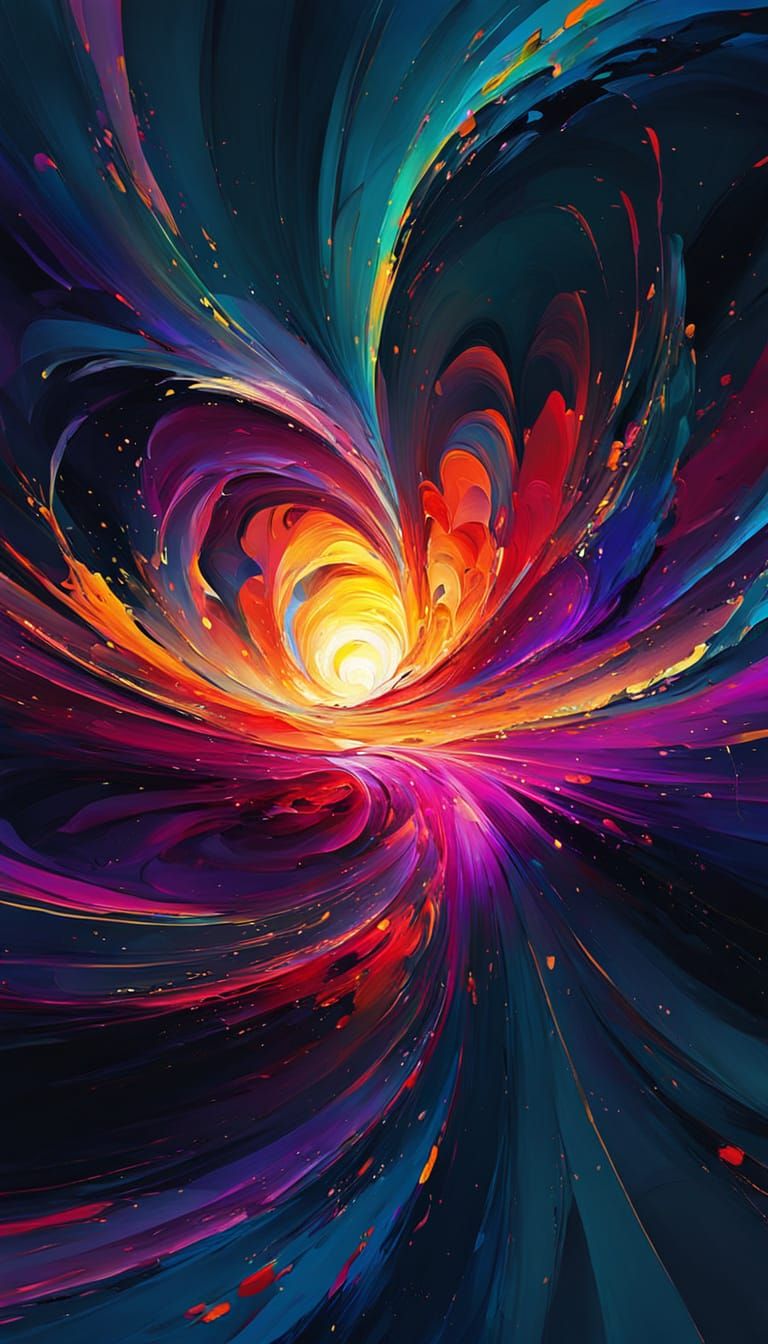 Vibrant Abstract Expressionism with Harmonious Colors