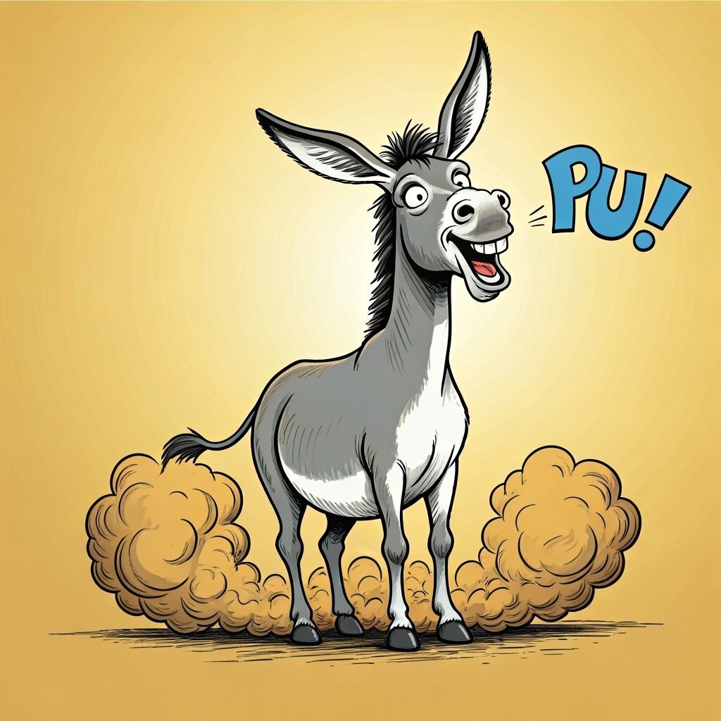 Comical Donkey Emits Smoky Scent Cloud