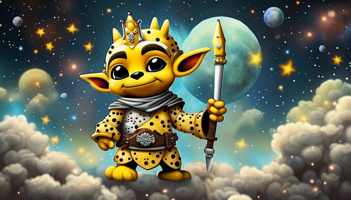 Marsupilami Knight Rides Through Medieval Market