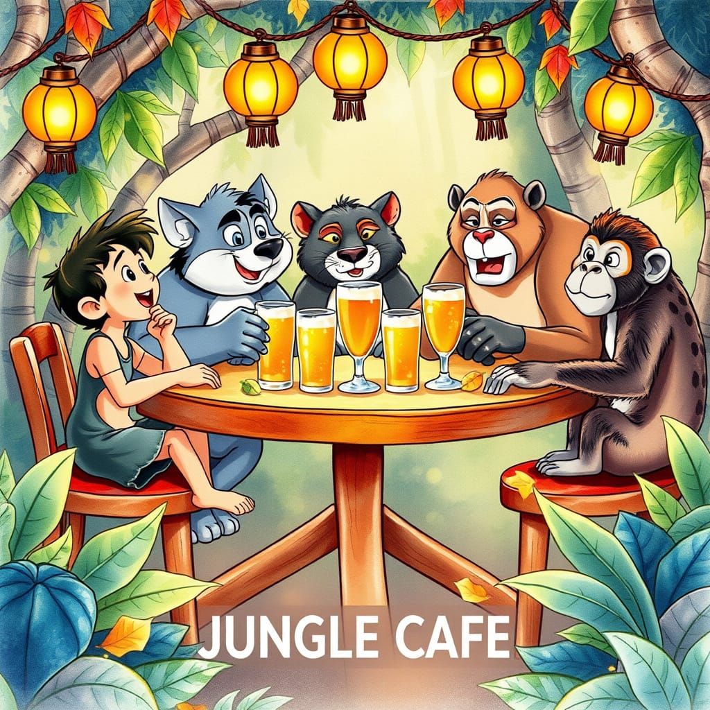 Jungle Book Characters Celebrate at Disney Cafe