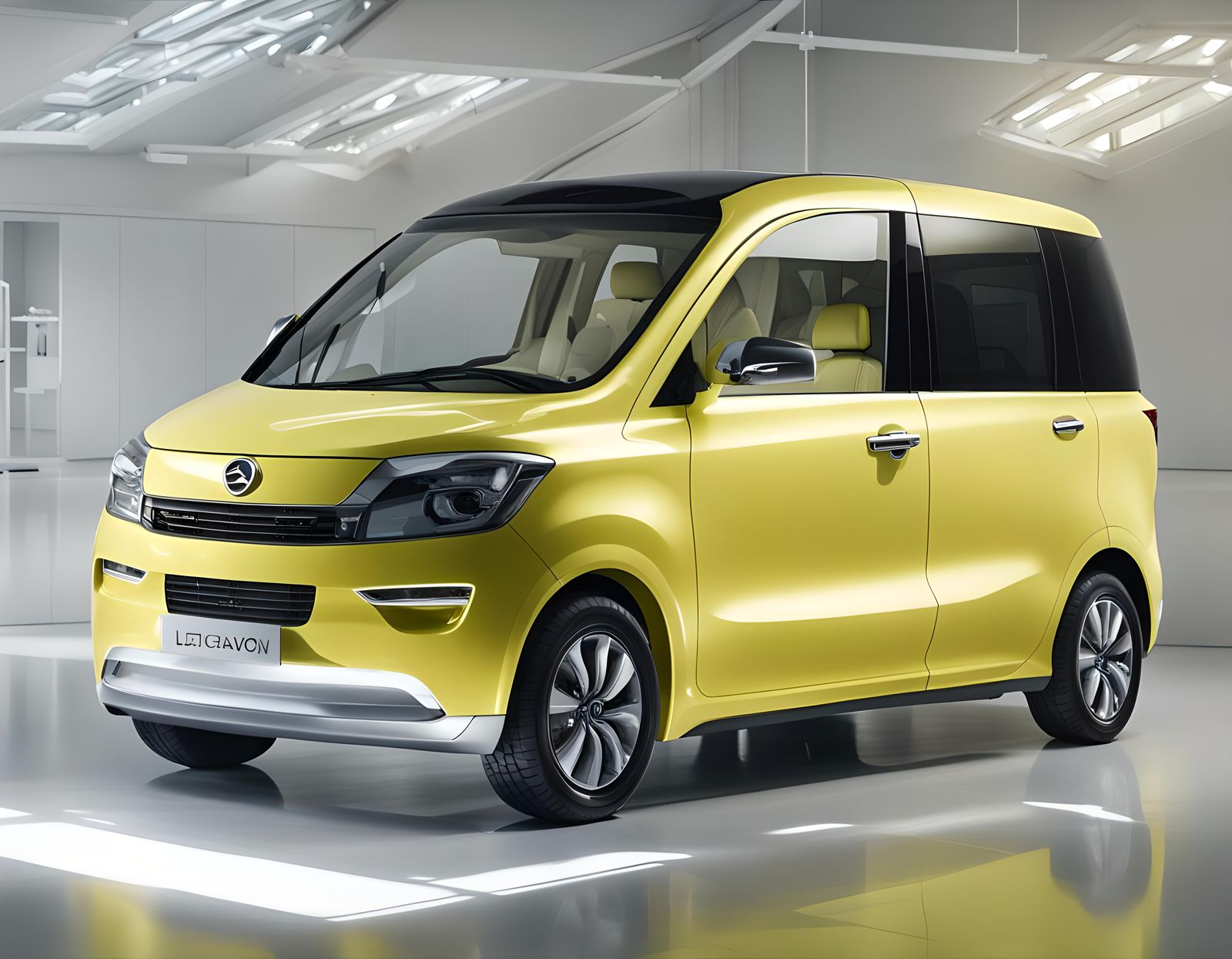 SsangYong Lucra MPV in Pastel Yellow: 3D Render