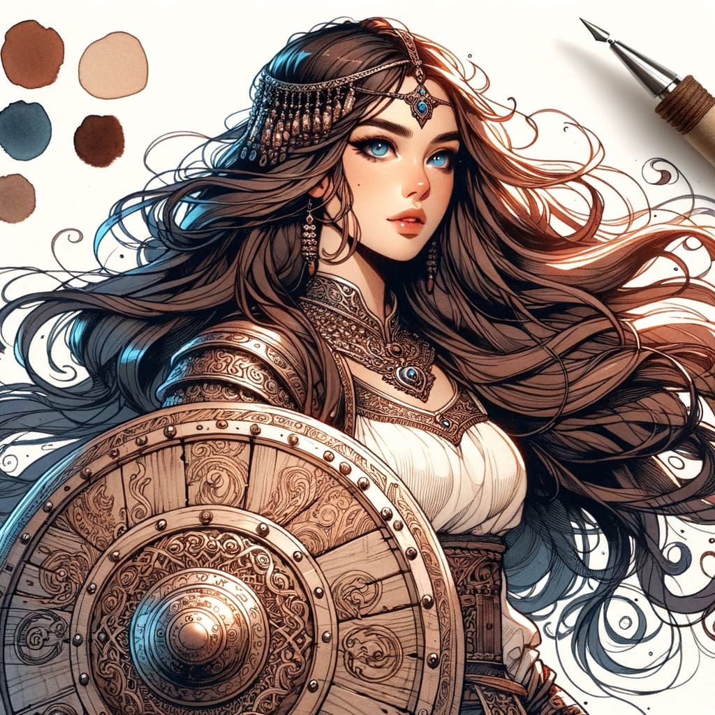 Norse Goddess Fusion: Medieval Shield Maiden