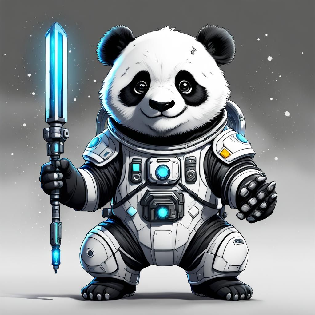 Anime Panda Astronaut Coloring Page