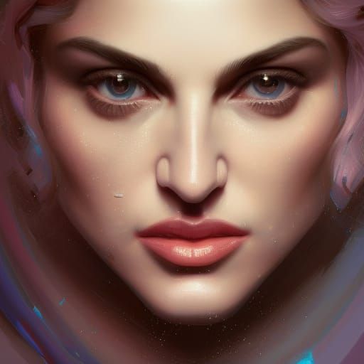 Madonna Portrait in Artgerm and Mucha Style