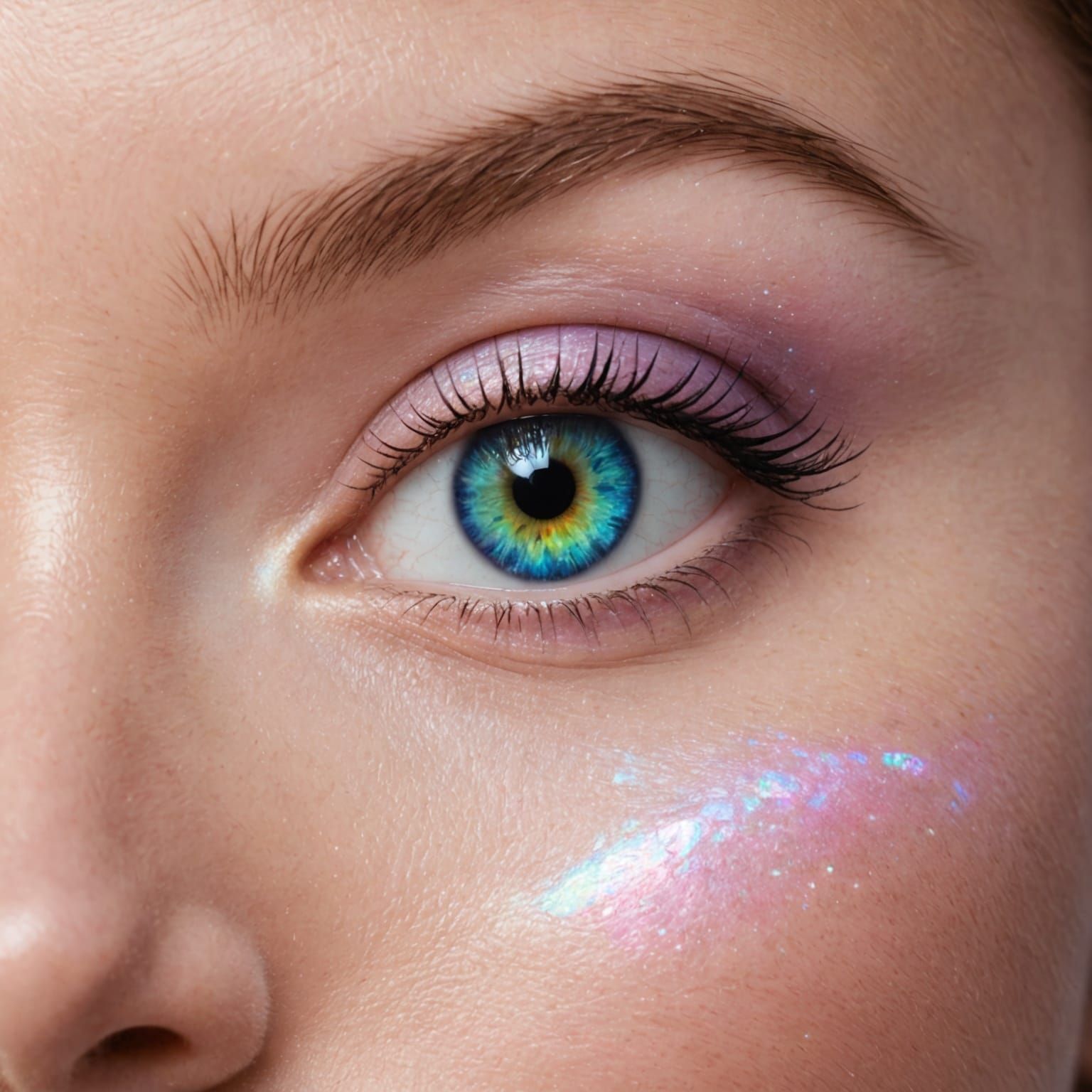 Opal Eye Close-up with Eyeliner and Eyeshadow