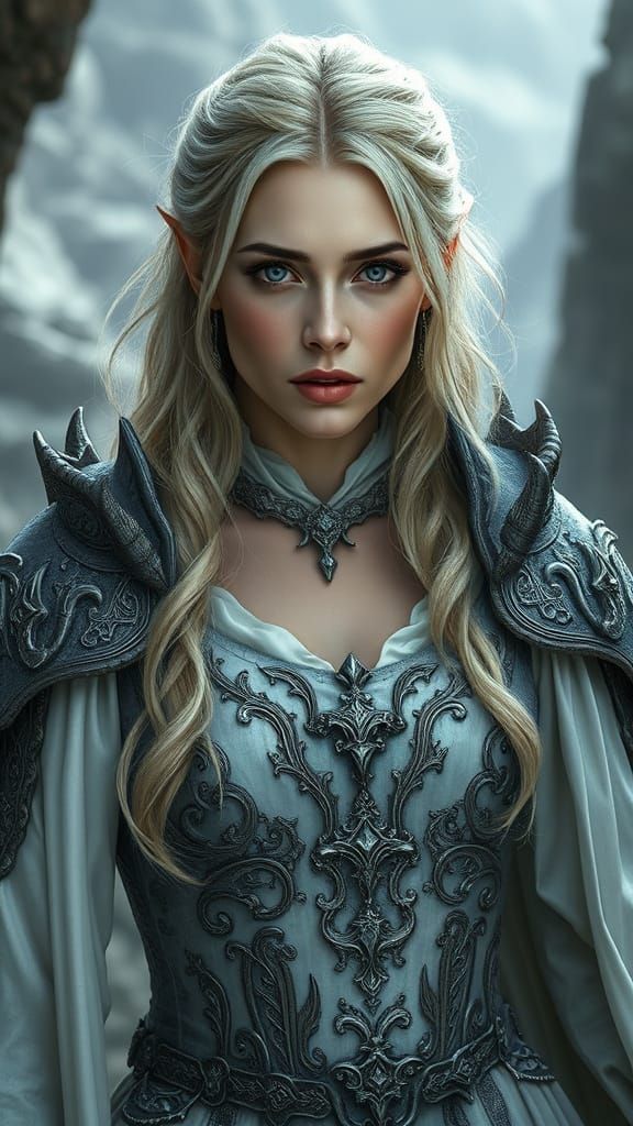 Medieval Elf Queen in Epic Cinematic Style