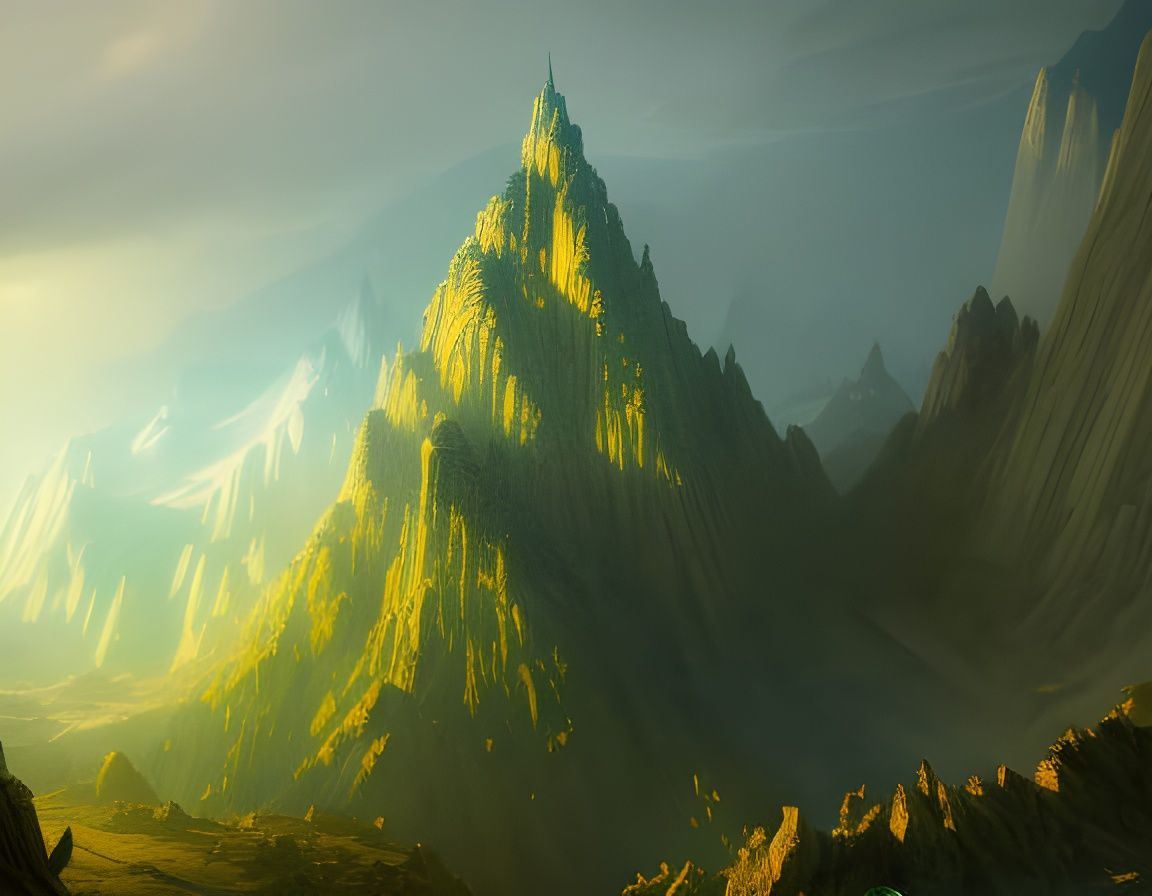 Spiral Mountain a masterpiece, 8k resolution, dark fantasy concept art, by Greg Rutkowski, dynamic lighting, hyperdetail...