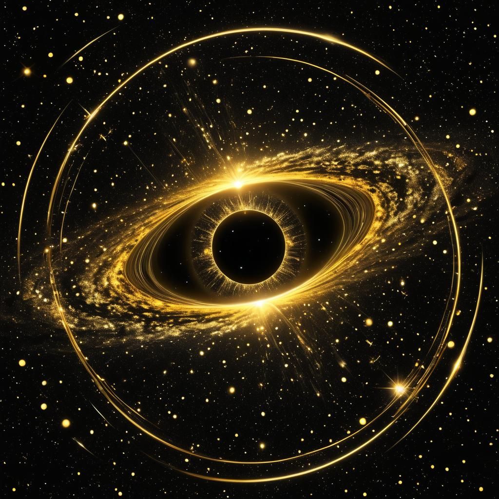 Cosmic Eye: Golden Star in Galactic Nebula