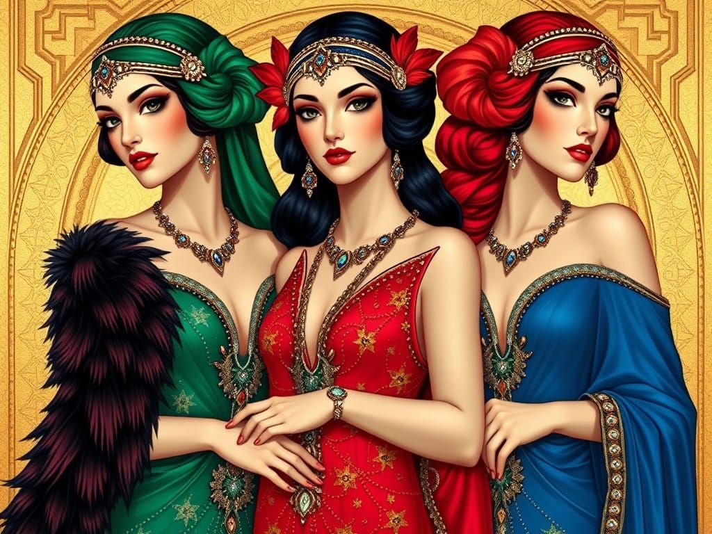 Goddesses of glamour in vibrant hues