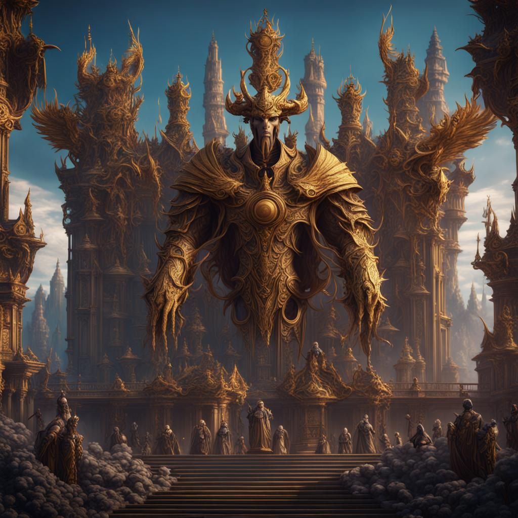 Fantastical Emperor of Void World: Detailed Matte Painting