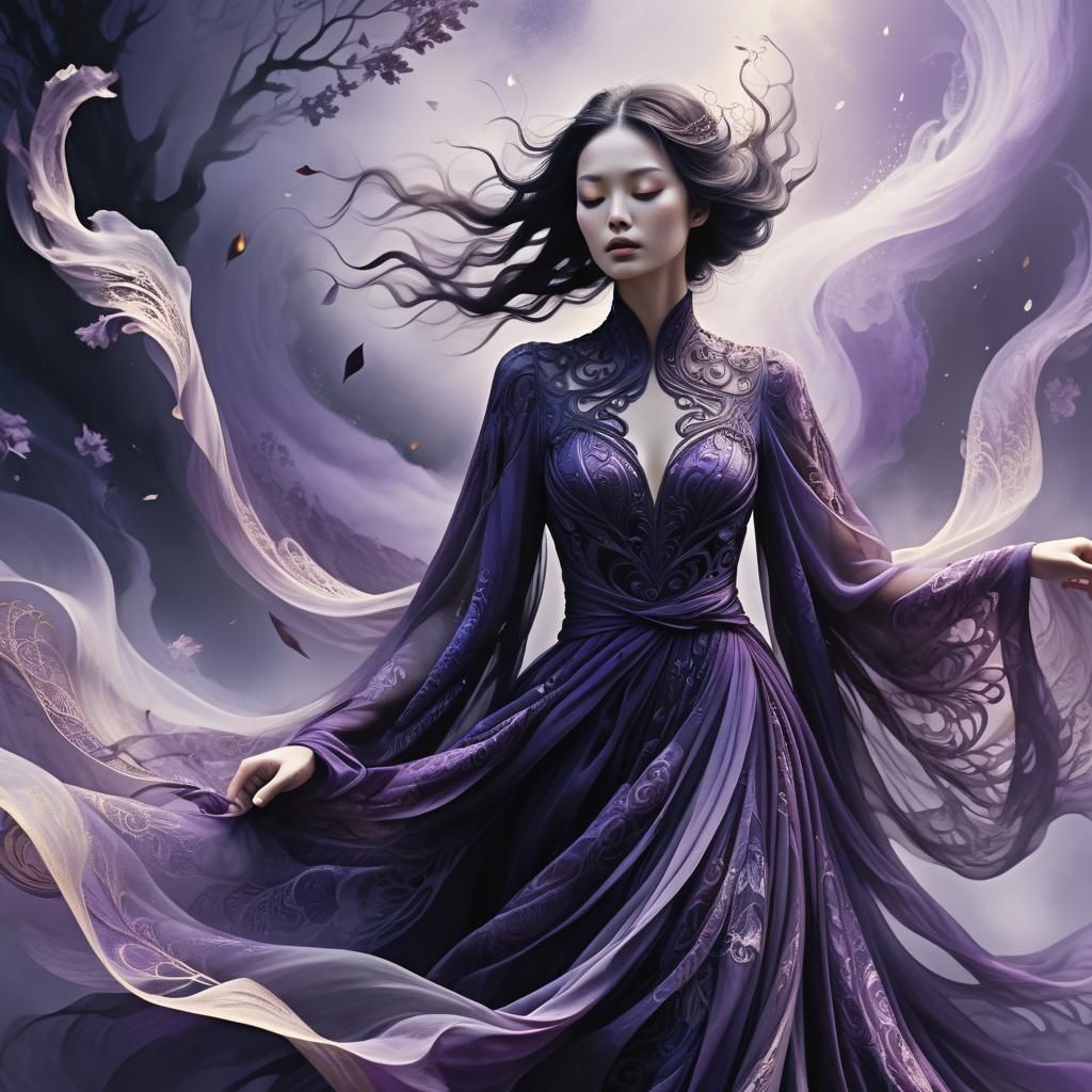 Dark Fantasy Spirit Descending, Digital Painting